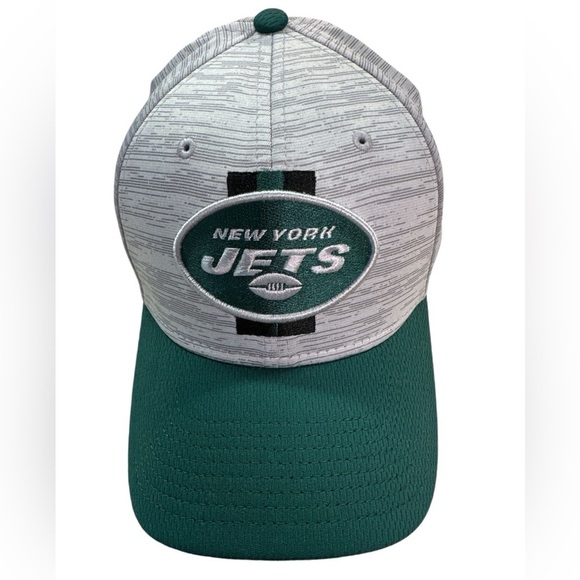 NFL New Era 39Thirty New York Jets Ball Cap Trucker Hat Grey & Green  Med/Large - Picture 1 of 5